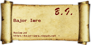 Bajor Imre névjegykártya